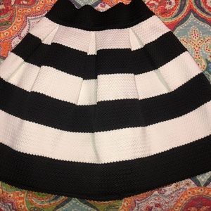 Stiff black and white skirt